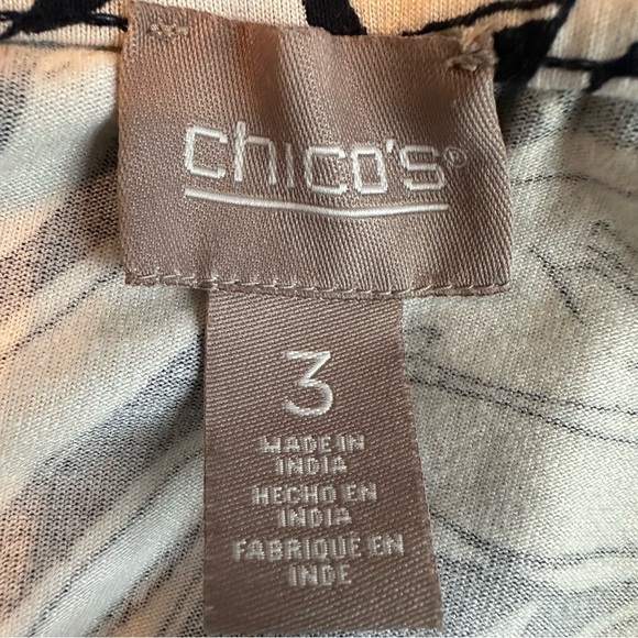 Chico’s Blooming Palms Navy and White Leaf Print Maxi Skirt, size 3 - Picture 6 of 9